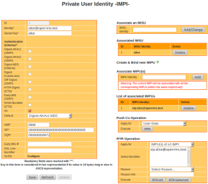 Private User Identity IMPI - Alice