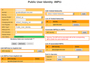 Public User Identity IMPU - Alice