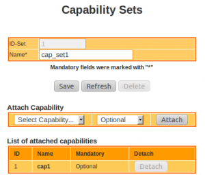 IMS Network Configuration : Capability Sets