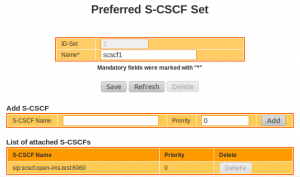 IMS Network Configuration : Preferred S-CSCF Set